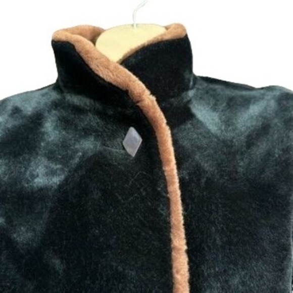 Vtg Sasson Glenoit Luxury Faux Fur Jacket Size 8 Black Made/USA ILGWU Retro 80s - Picture 3 of 15
